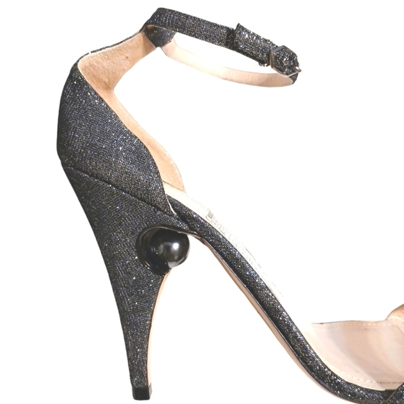 Nicholas Kirkwood Penelope Pearl High Heels Ankle Strap Gunmetal Sandals size 10 - Picture 2 of 11